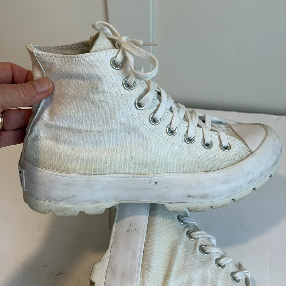 Converse White Lug Sole Platform High Top Sneakers